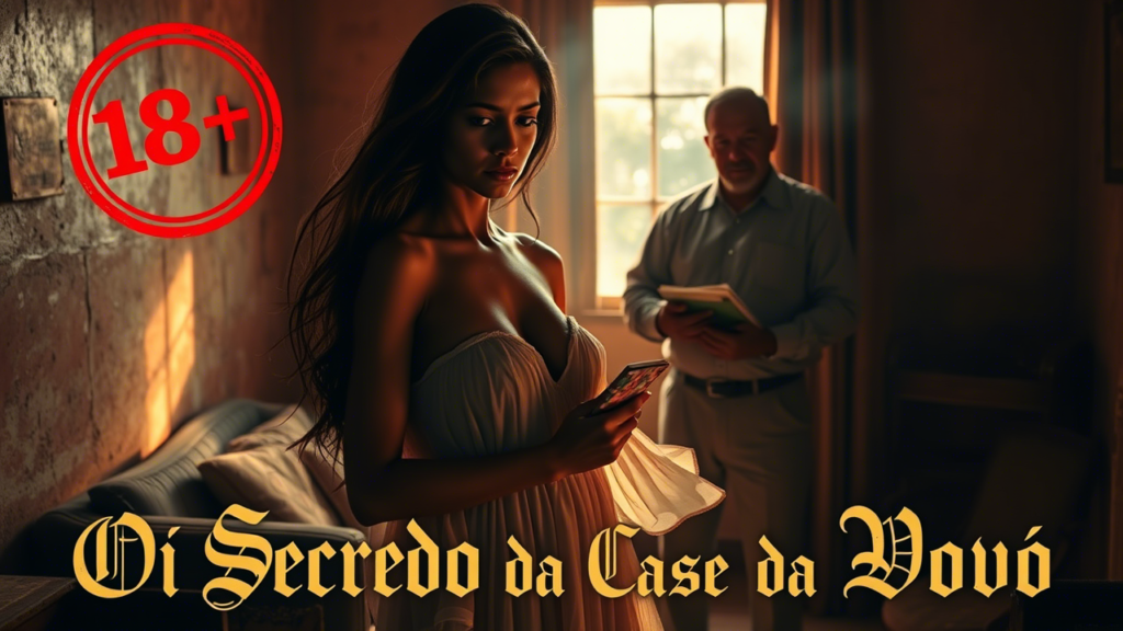 Uma bela moça, atrás seu pai, ambos estão na casa de vó, ao centro um player que abre o video narrado do contos erotico, contos eróticos, contoserotico.